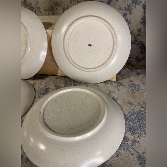 VTG Set of 4 Speckled Stoneware Floral Plates Made in Korea 7.5" - Picture 4 of 7